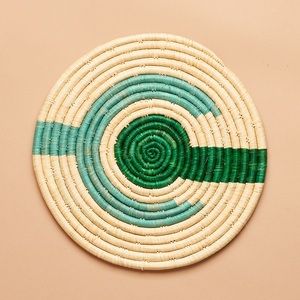 🆕 Kazi Unity Raffia Grass Woven Trivet Bohemian Artisan Made in Uganda Boho